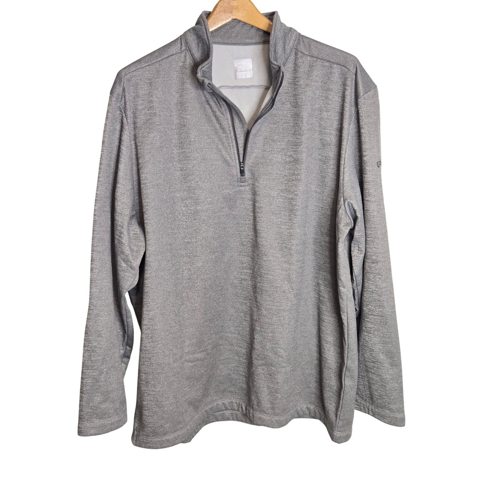 MenCallaway  XL Grey Heathered Quarter Zip Golf Pullover Jacket Fleece Lined